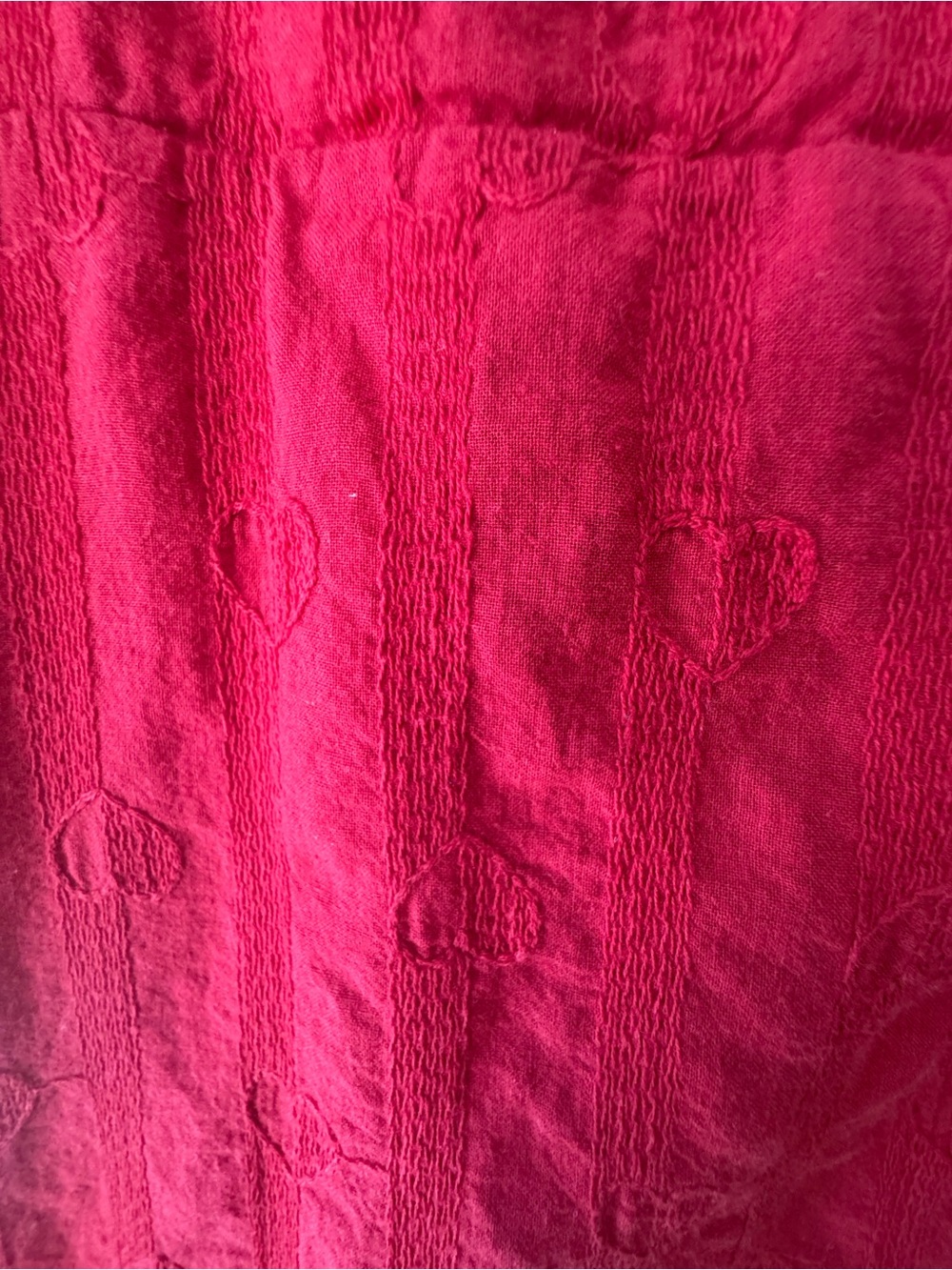 Draper James RSVP Cotton  Red Smocked Waist Midi Dress  with heart detail Sz XL - Picture 4 of 8
